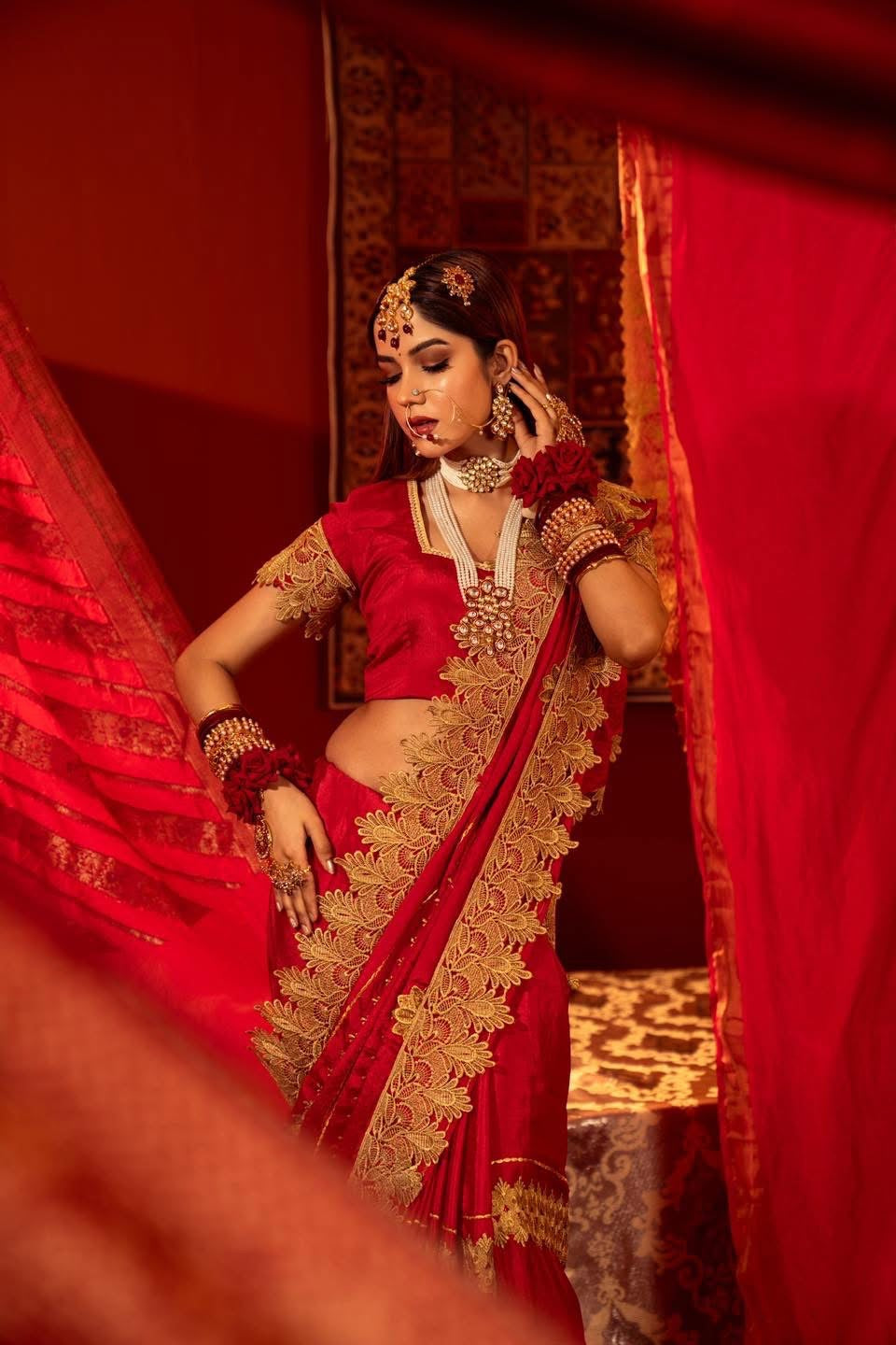Red Gadwal Silk