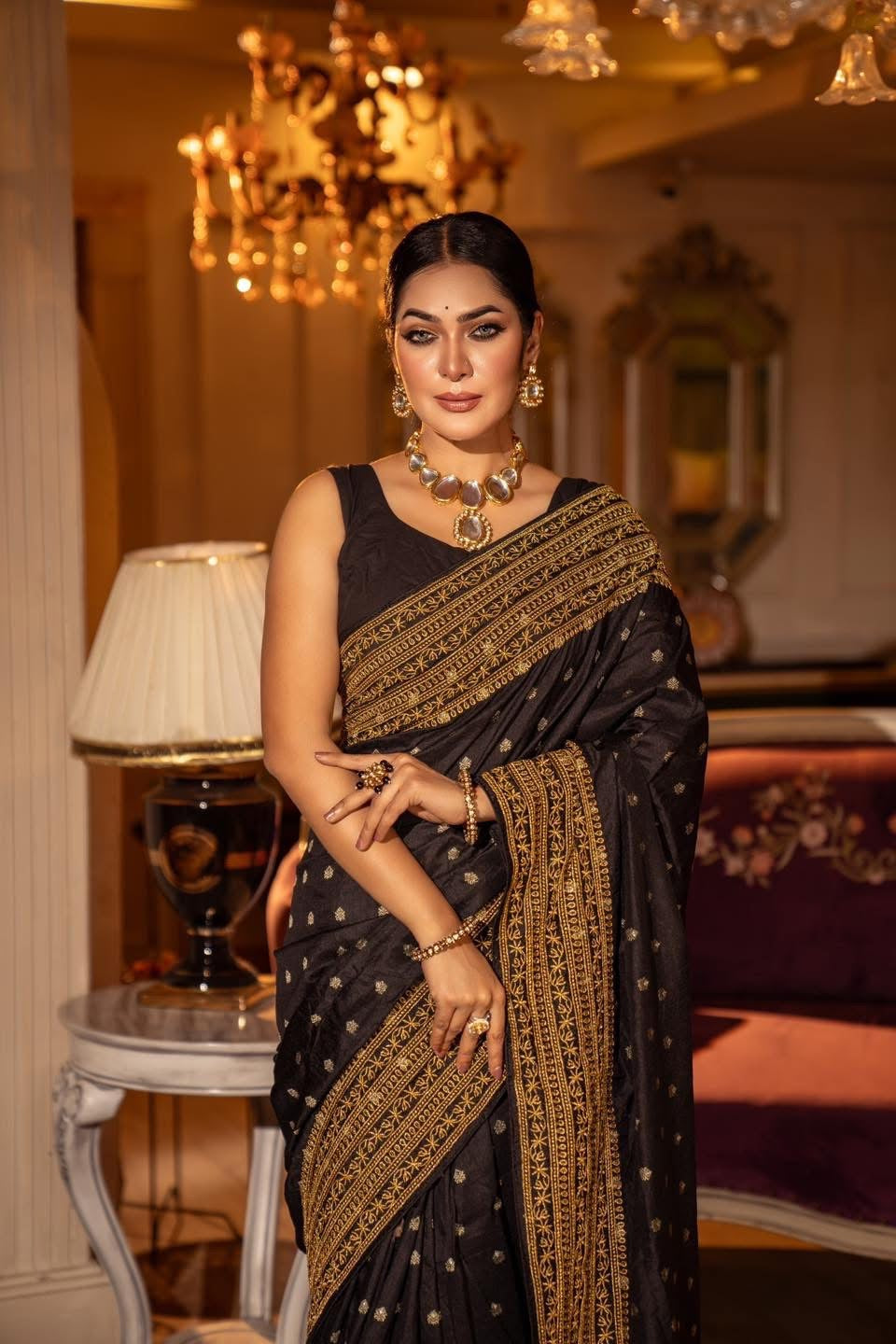 Black boota saree