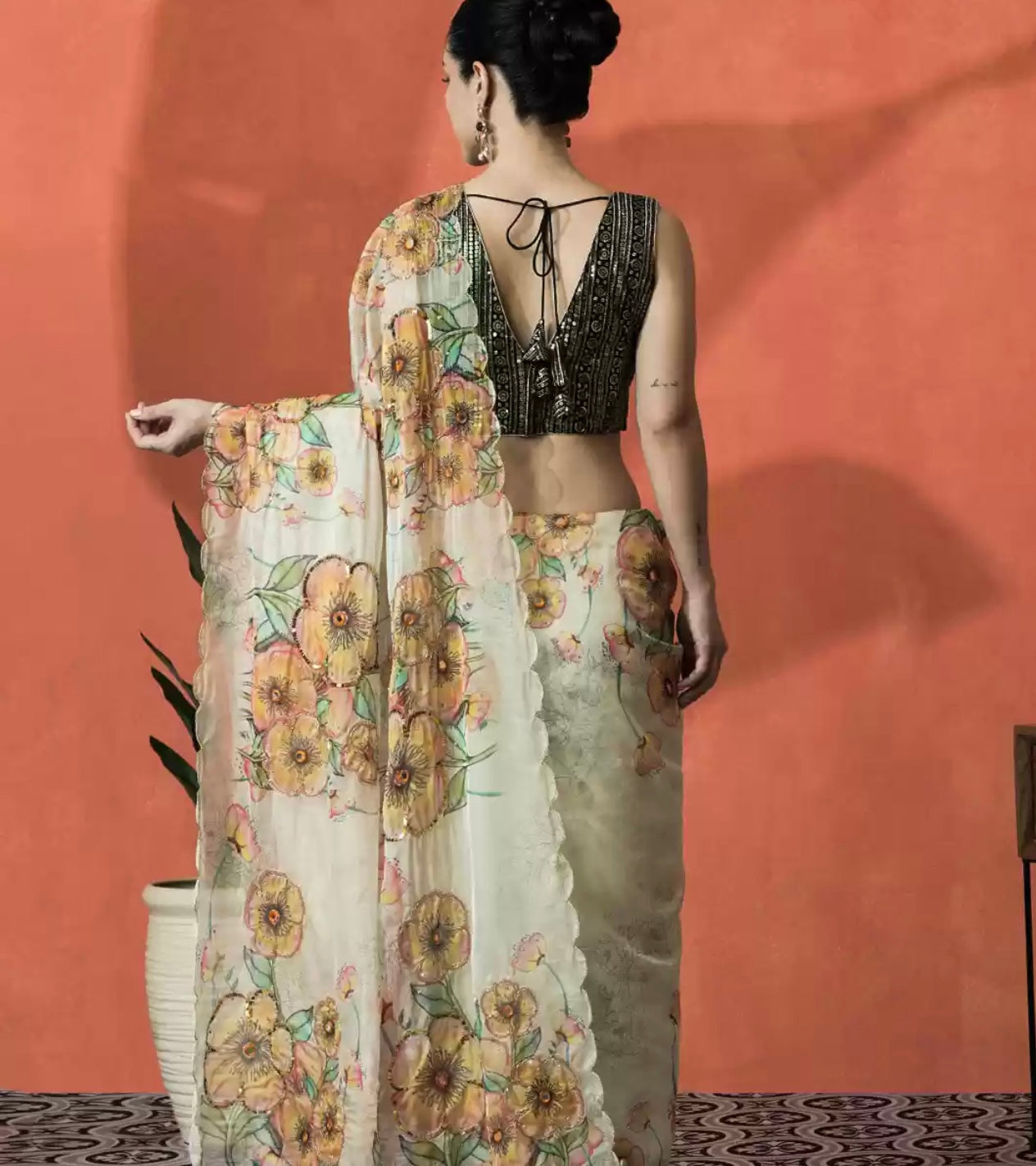 White Organza Saree