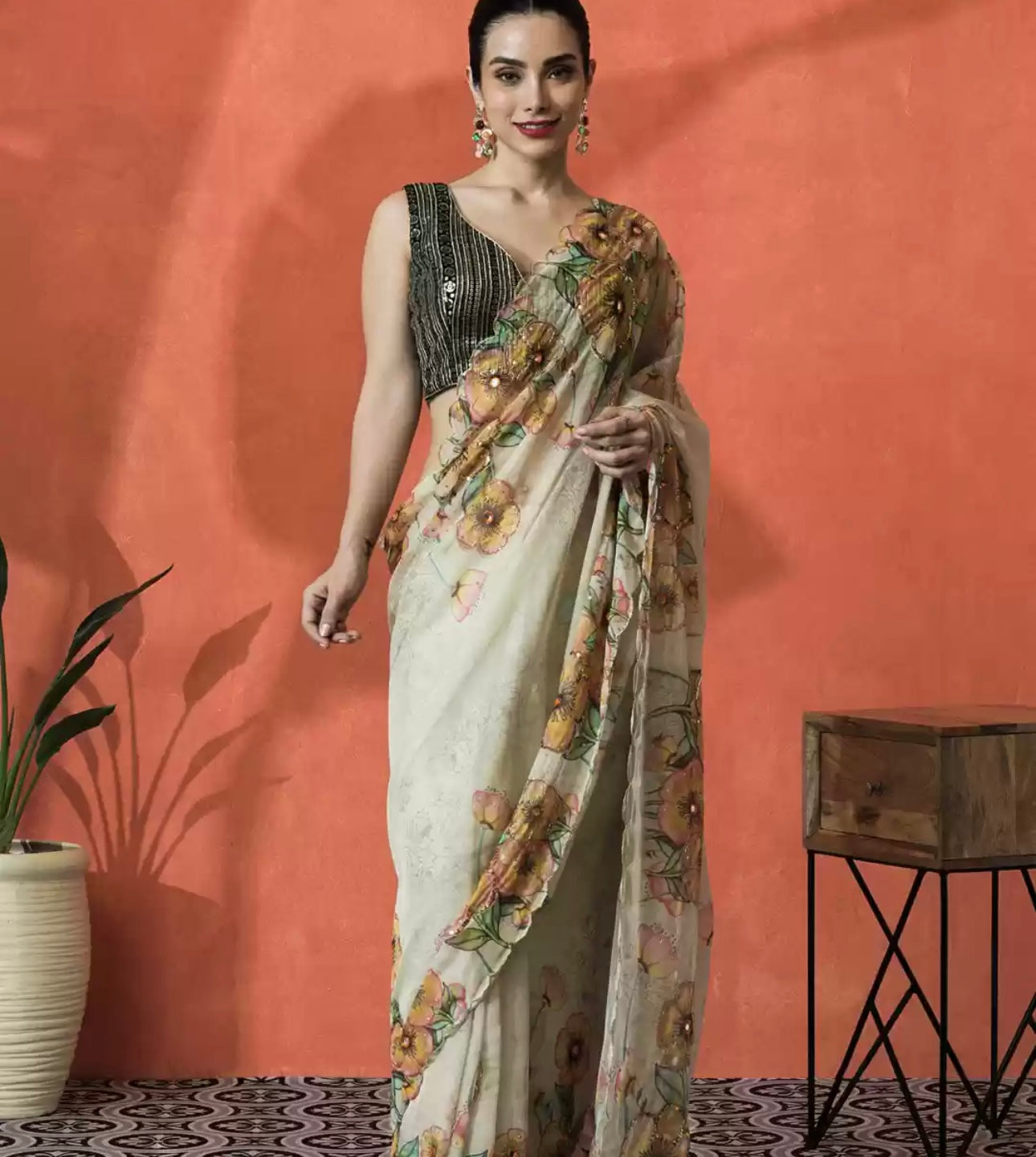 White Organza Saree