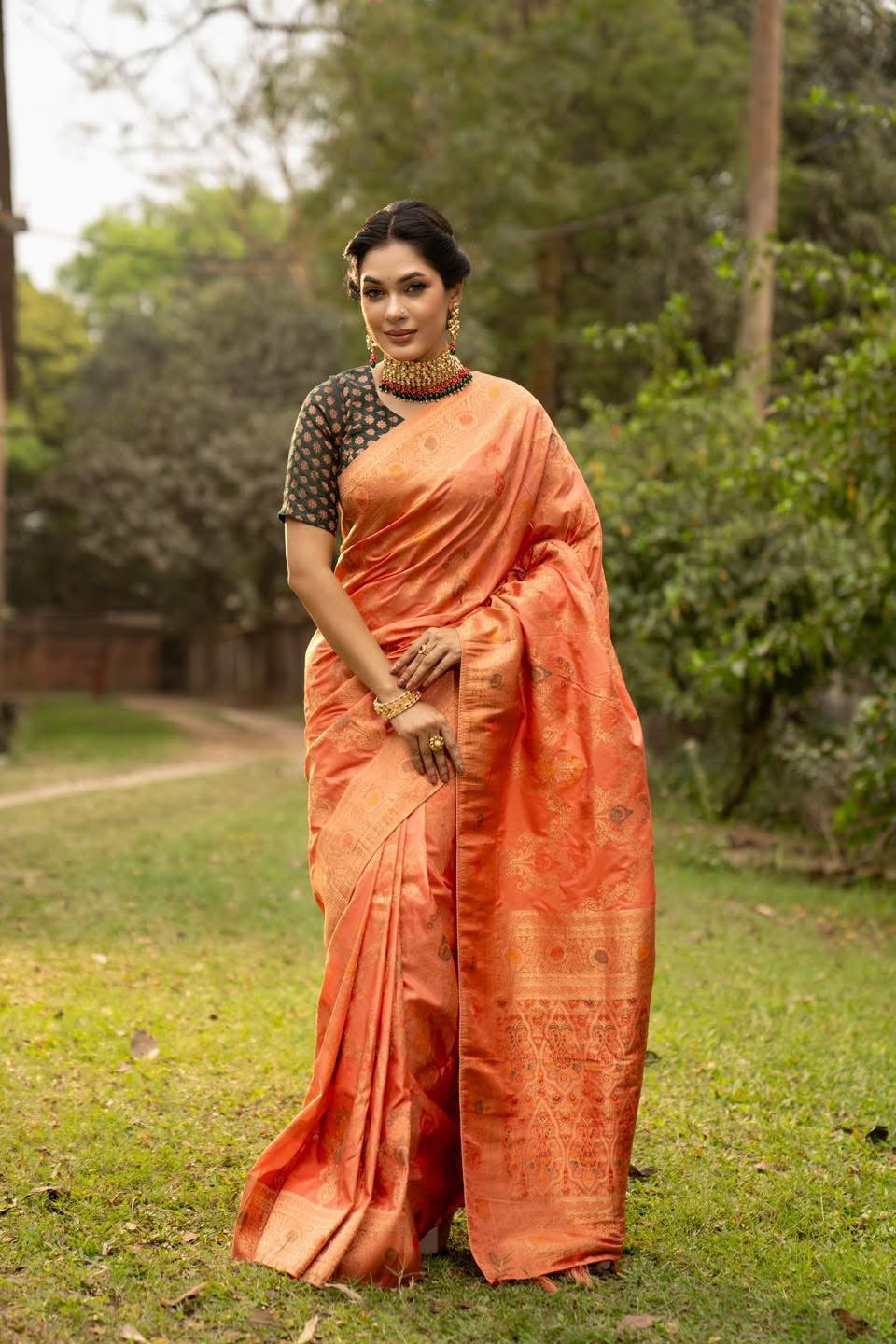 Pastel Peach Meenakari