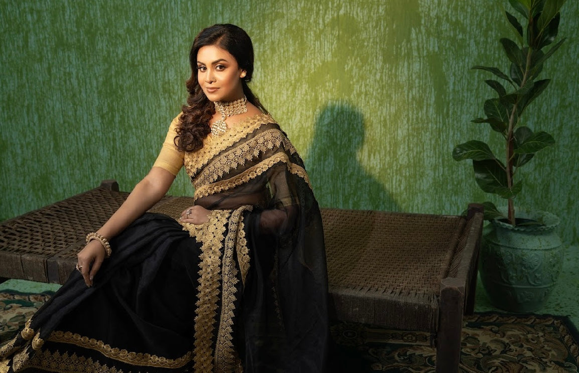 Black Tissue Saree