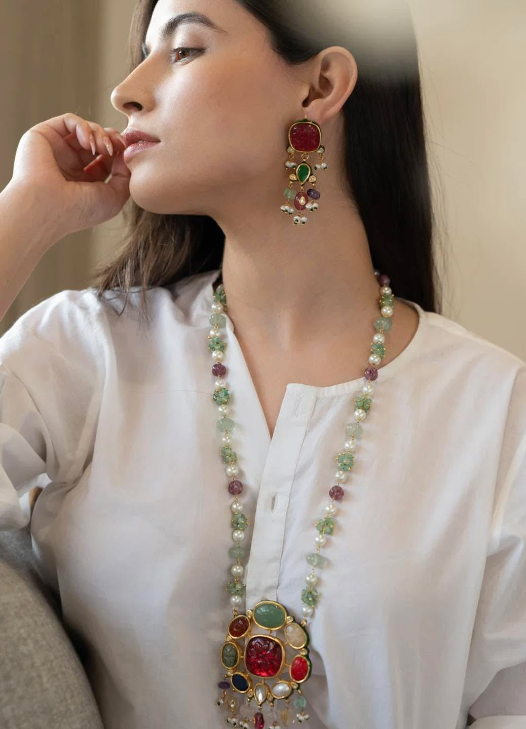 Navratan Locket Set