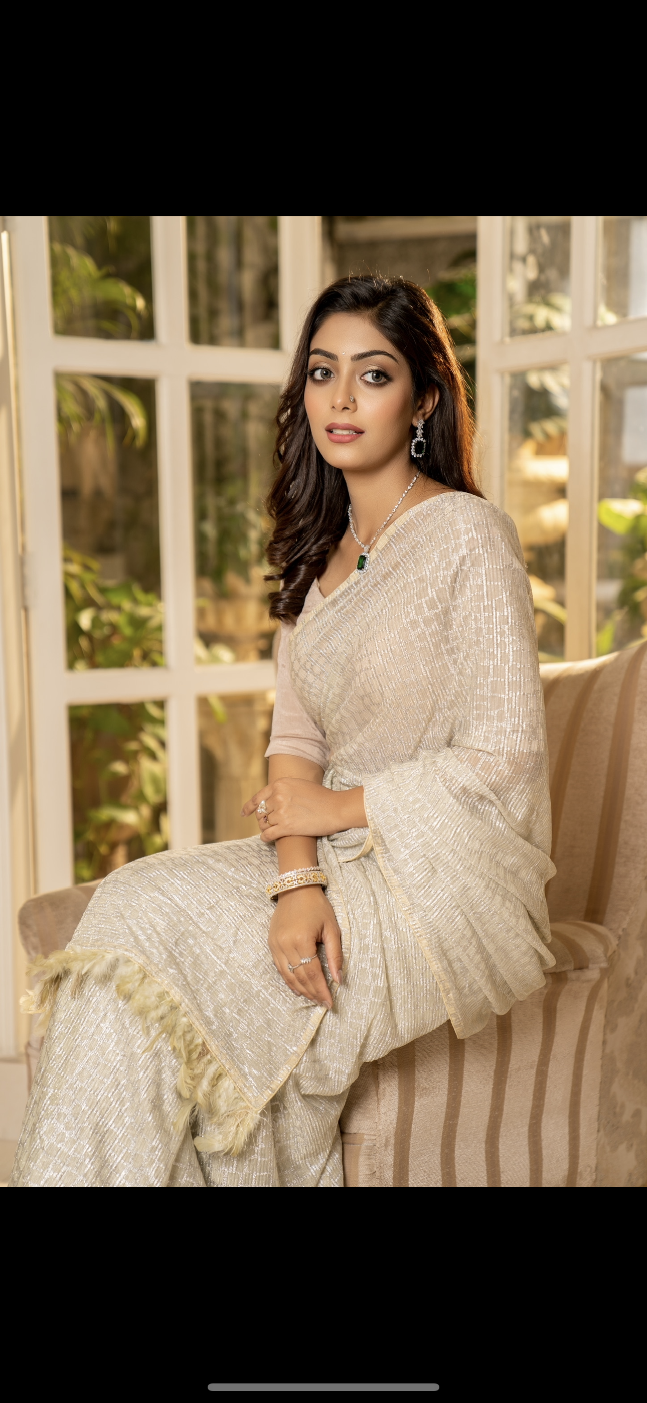 Mint Green Feather saree