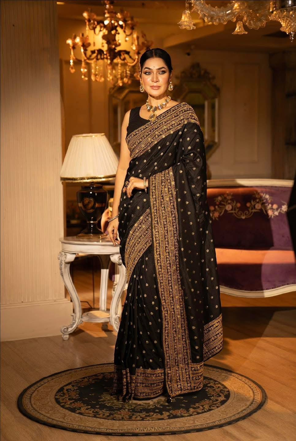 Black boota saree