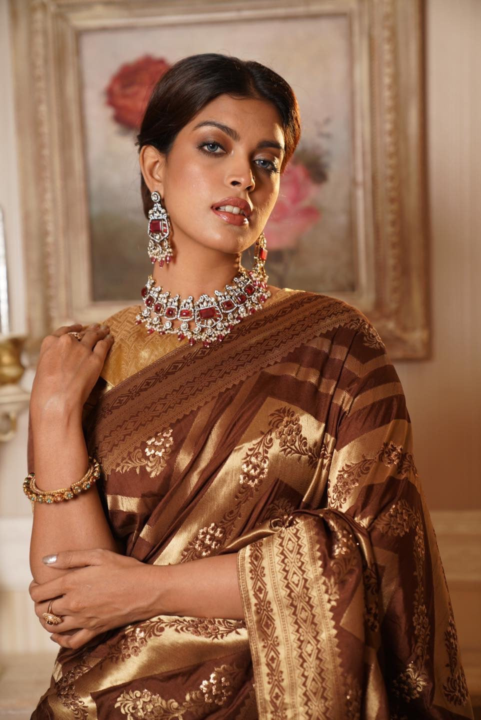 Brown saree