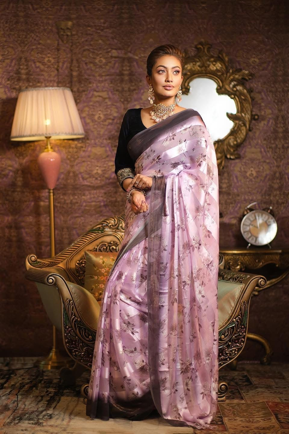 Lavender Floral saree