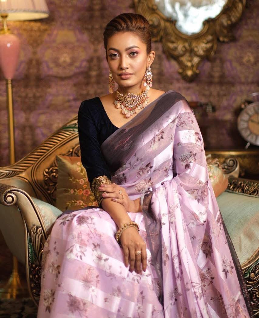 Lavender Floral saree