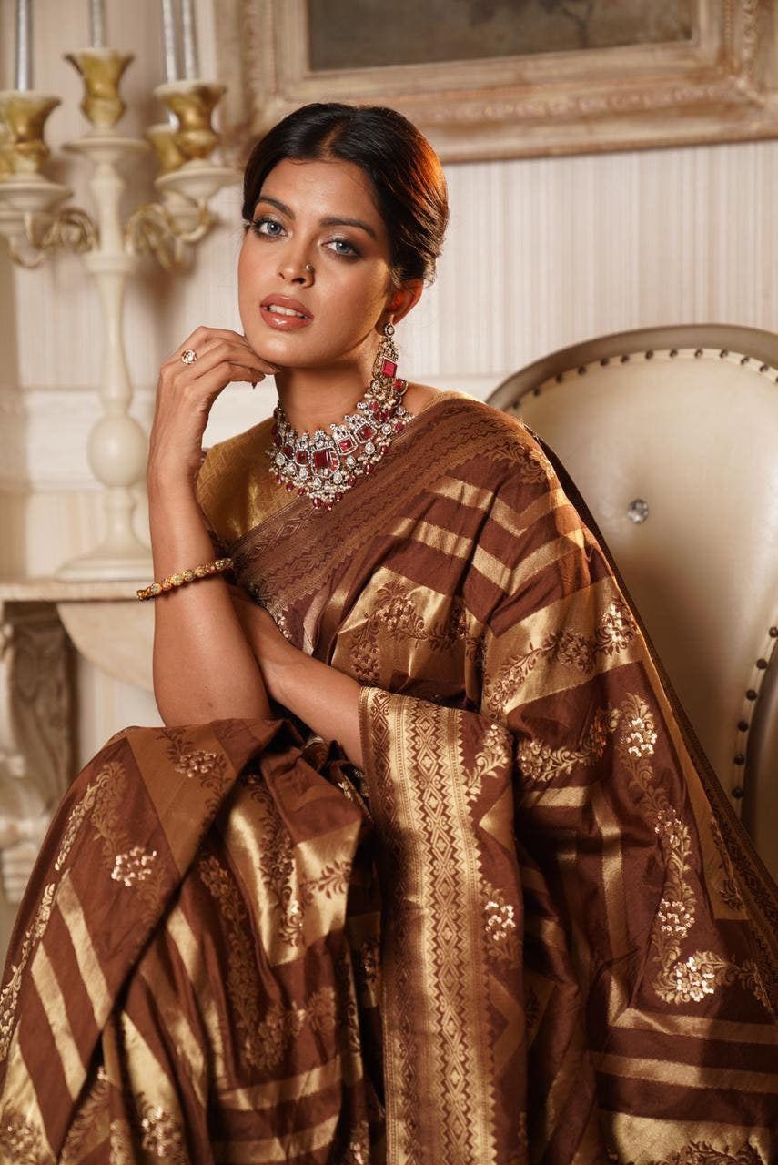 Brown saree
