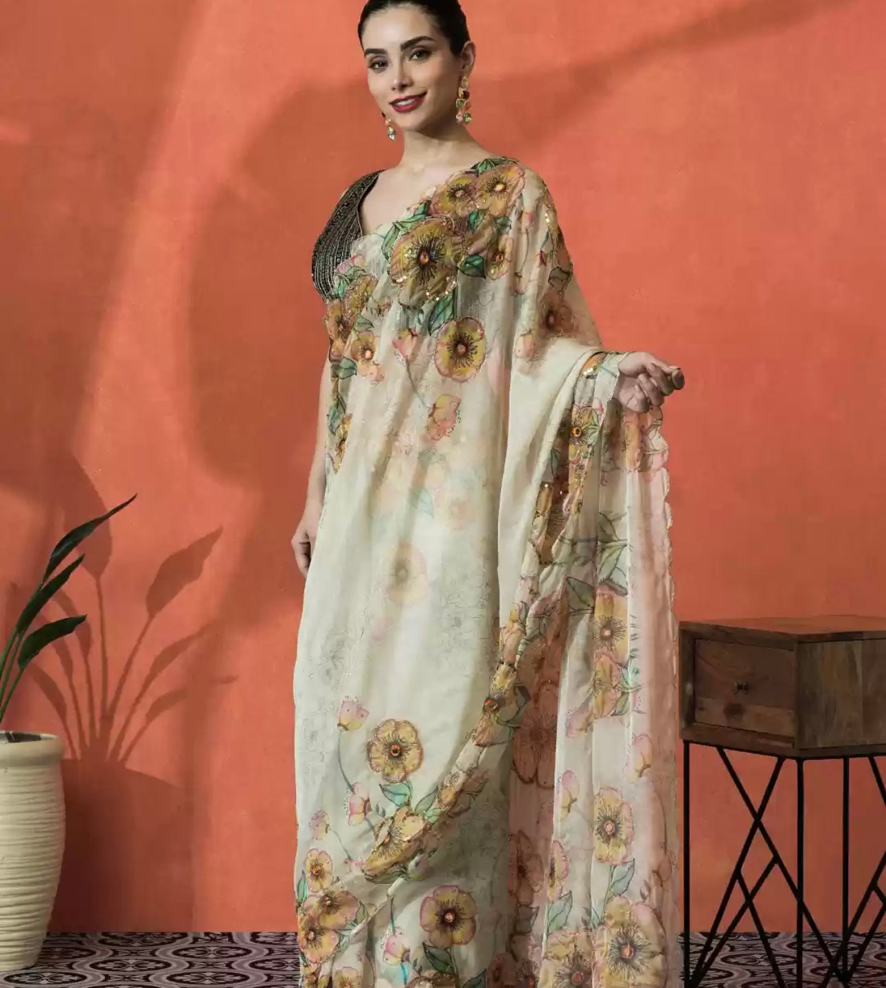 White Organza Saree