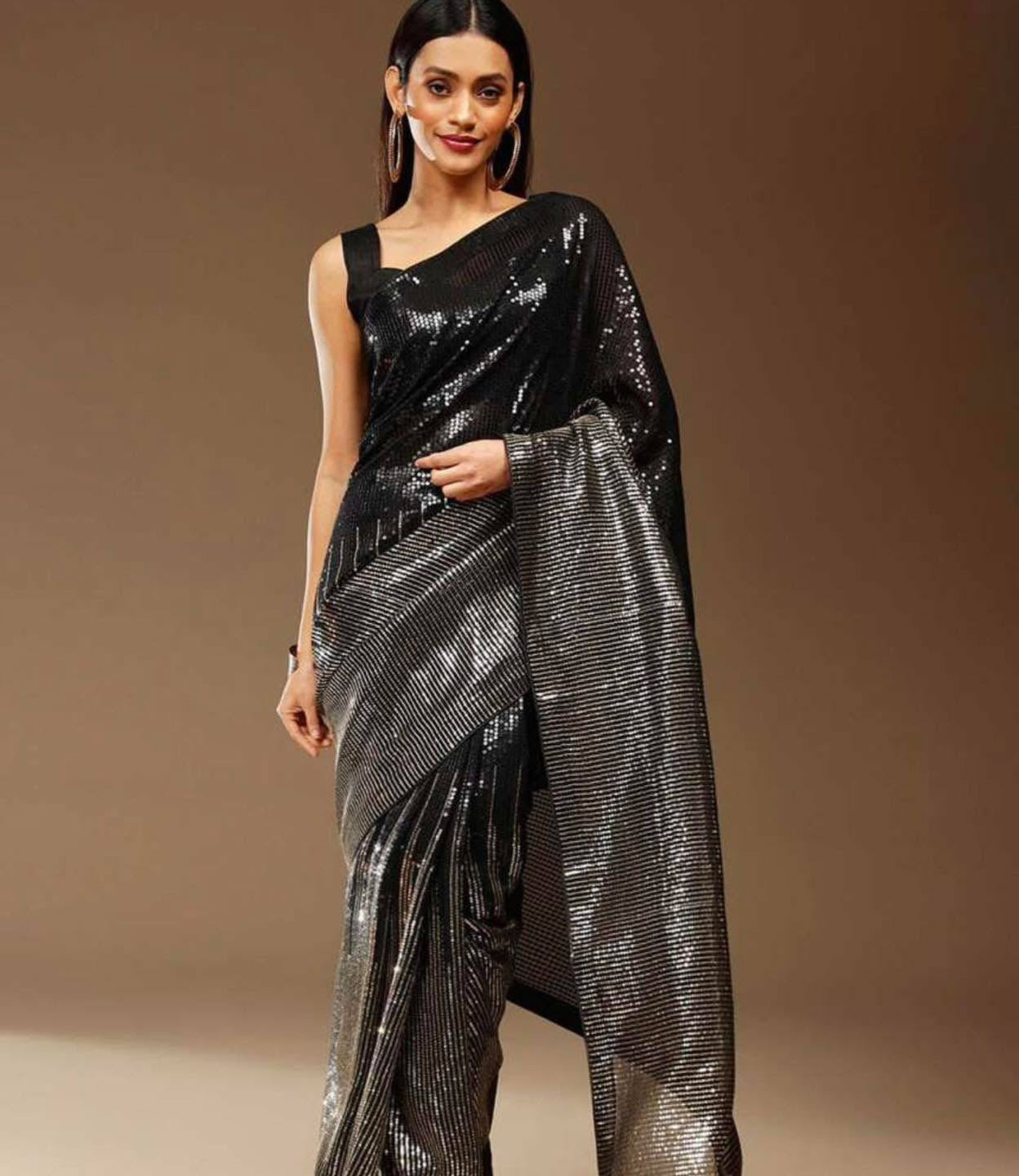 Black Designer Saree