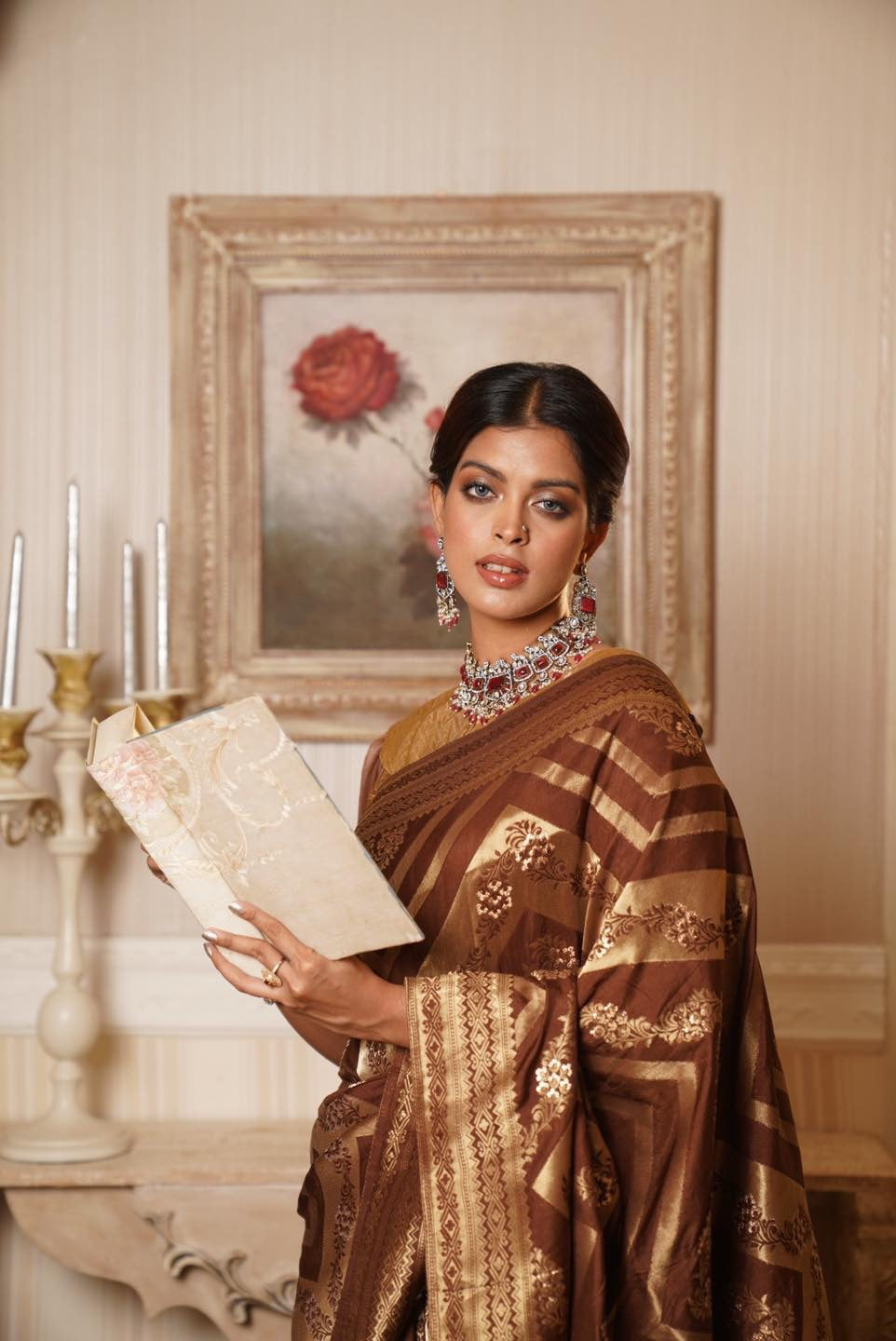 Brown saree