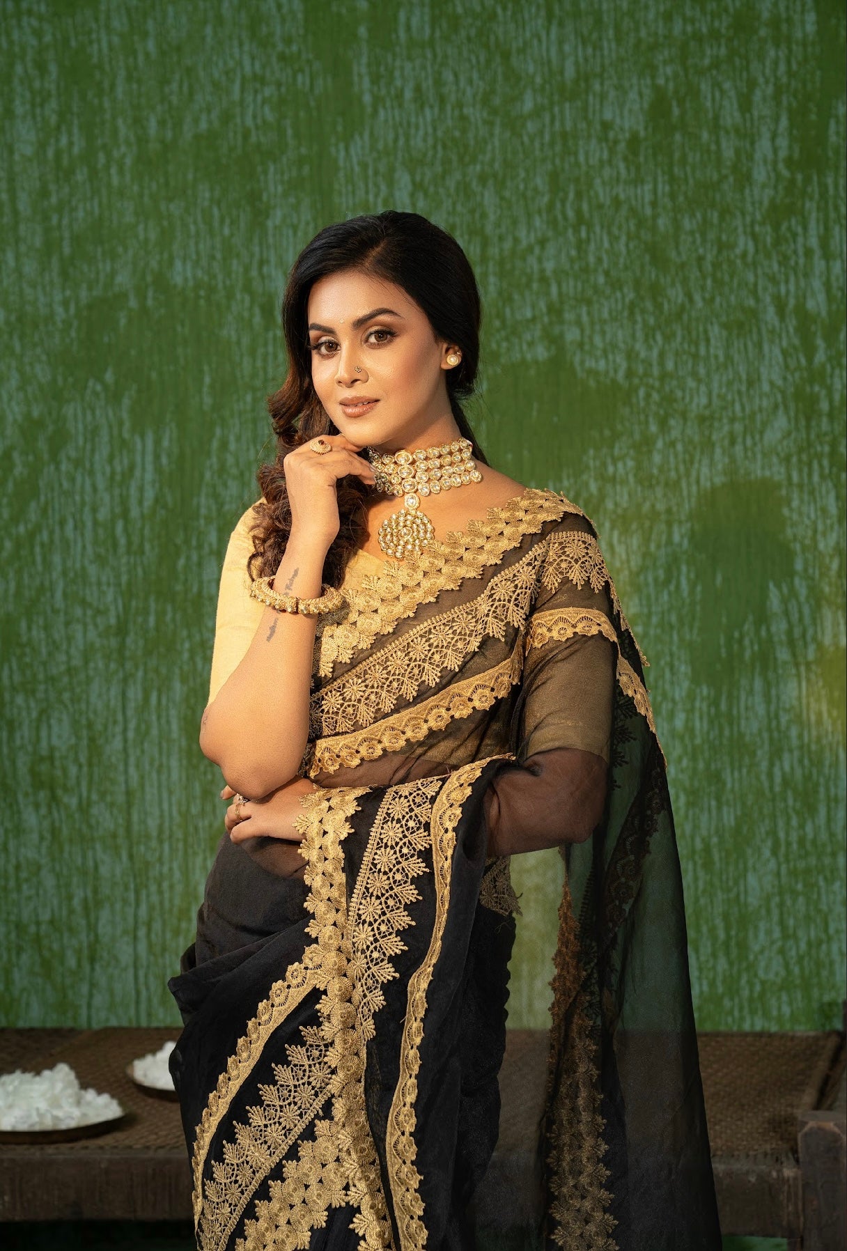 Black Tissue Saree