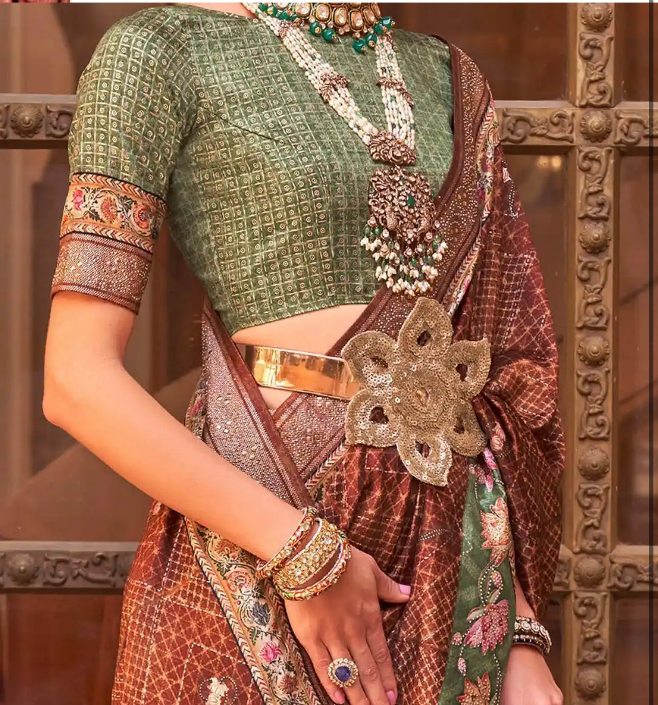 Brown Designer Saree