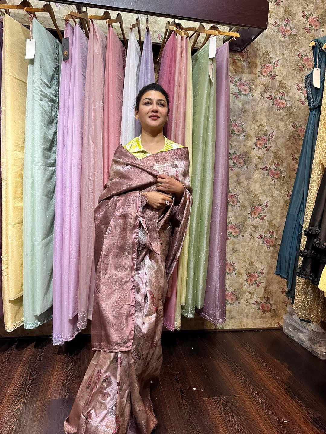 Pink Bandhej Saree
