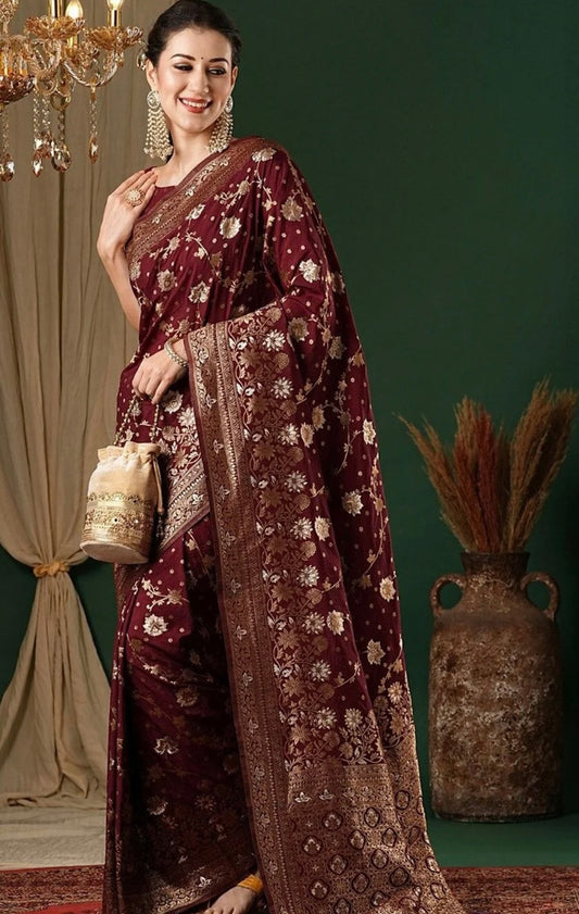 Maroon Jal Kanchiwaram