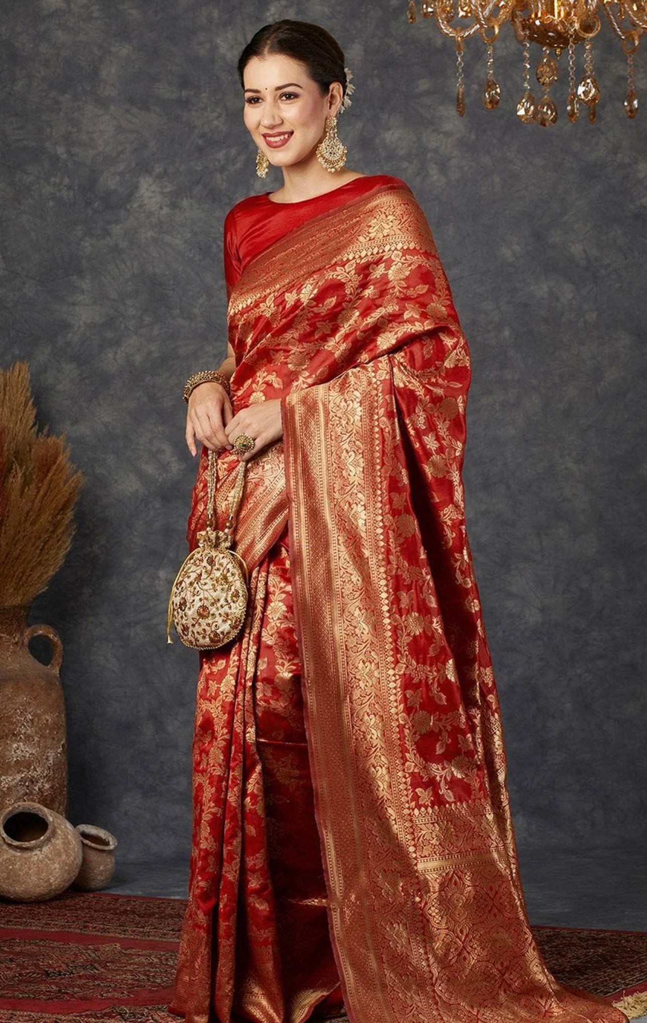 Red Bridal Banarasi