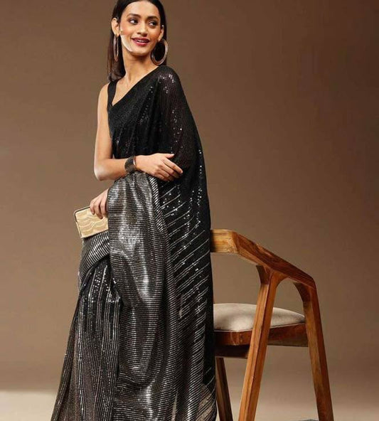 Black Designer Saree
