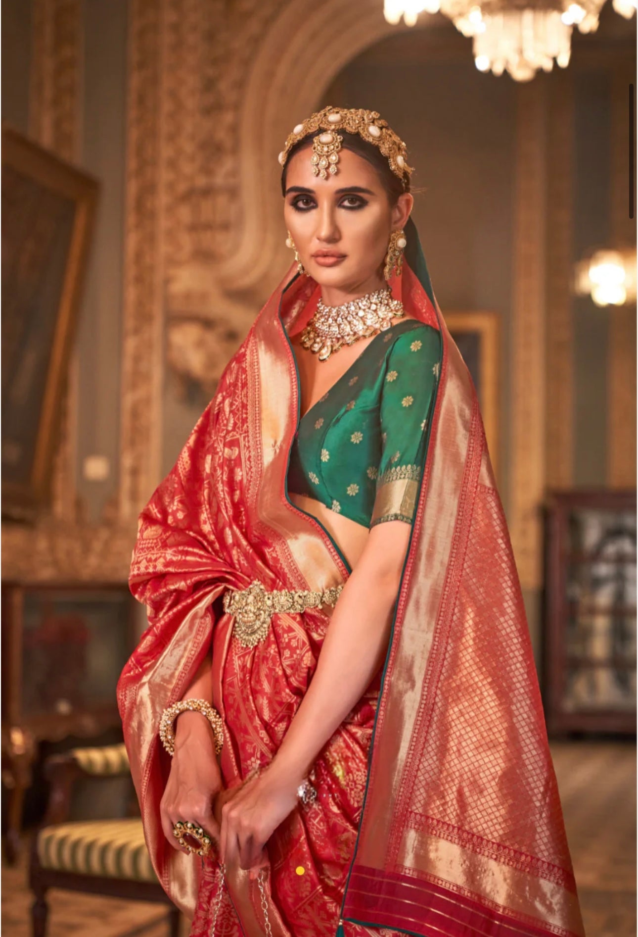 Red Kanchiwaram Saree