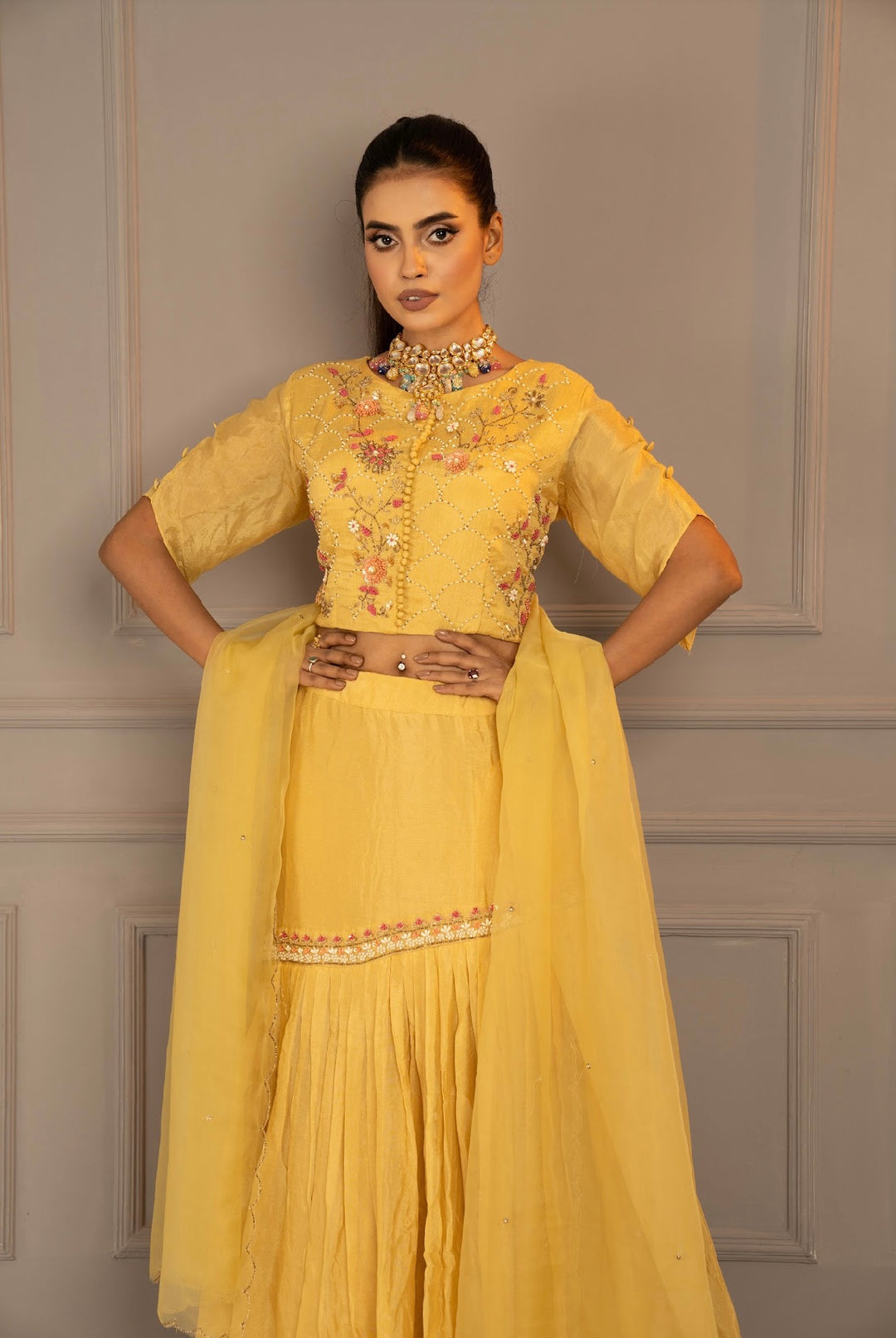 Yellow Partywear Lehanga