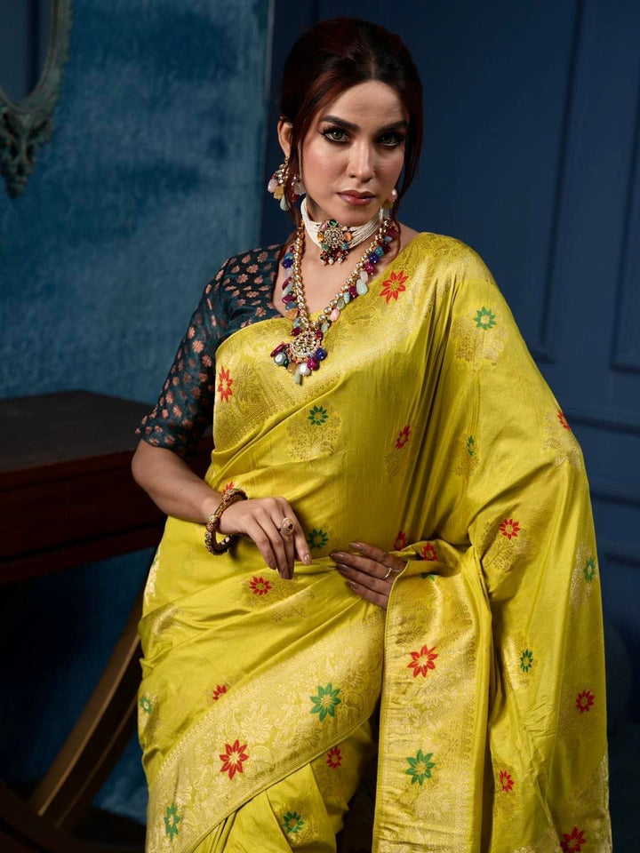 Lemon Green Saree