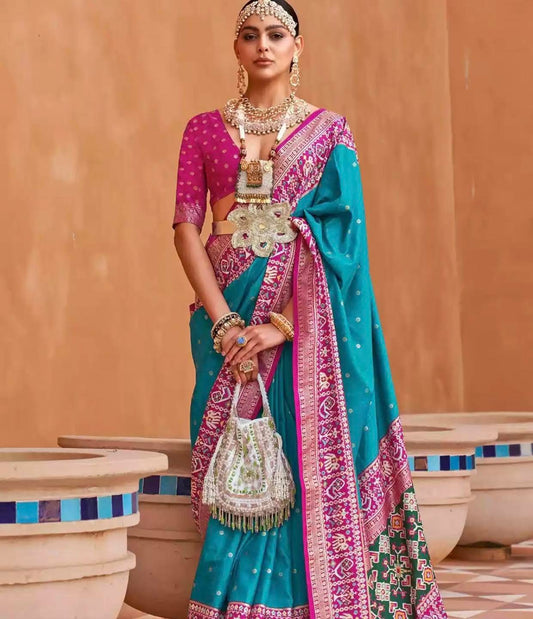 Sky Blue Silk Saree