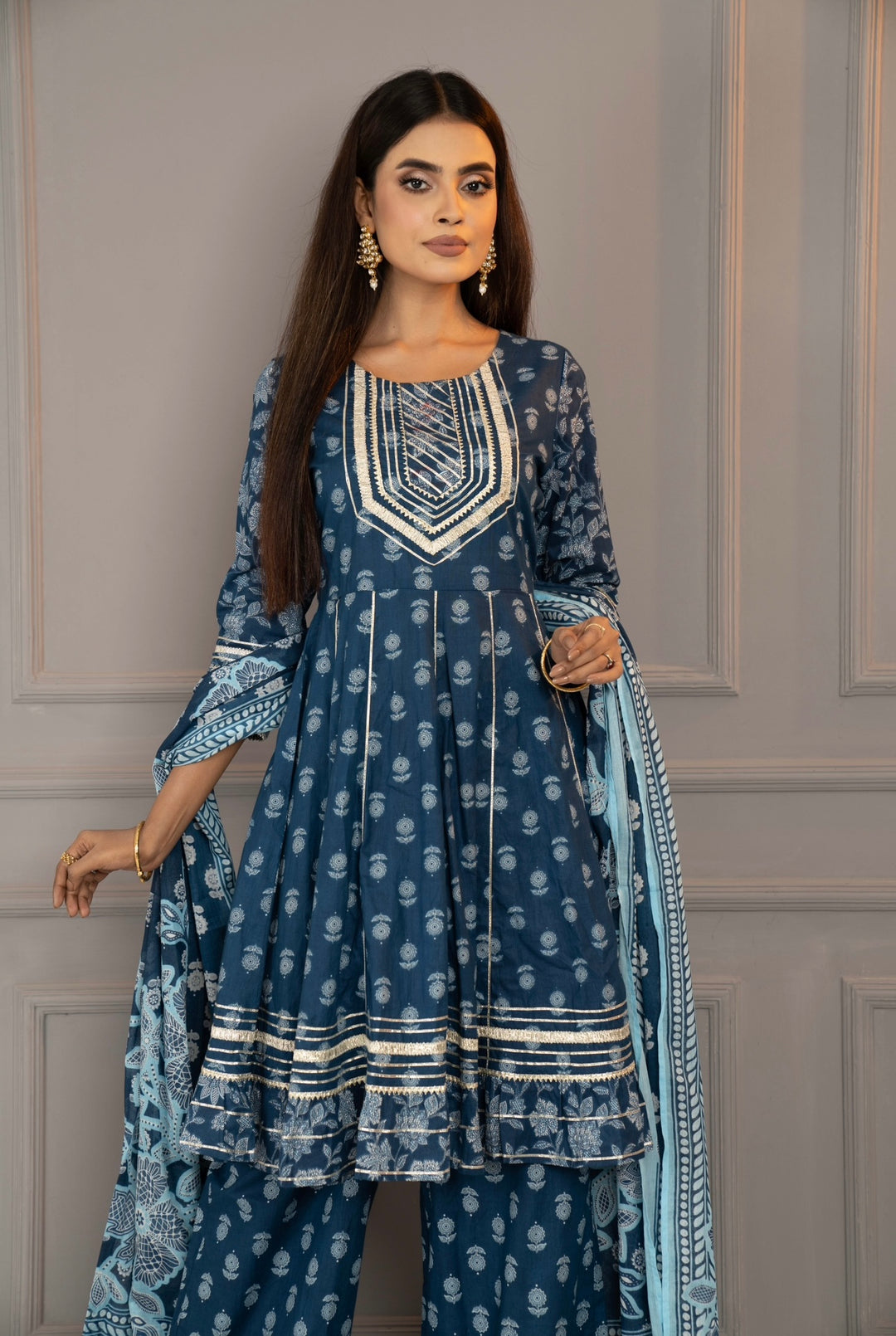 Blue cotton salwar kamiz