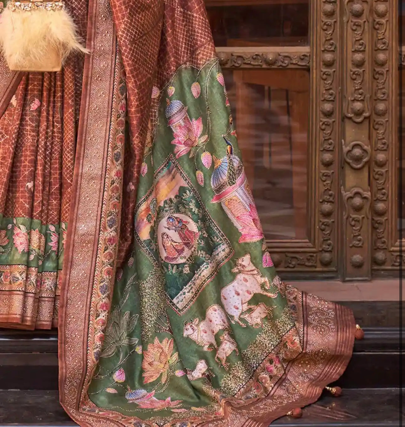 Brown Designer Saree