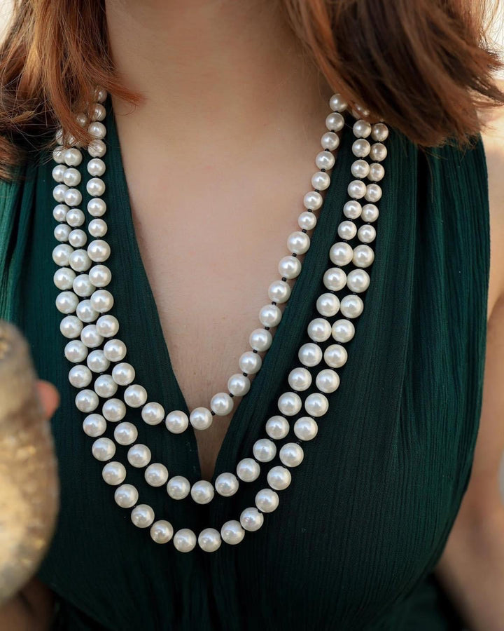 Layered Pearl necklace.