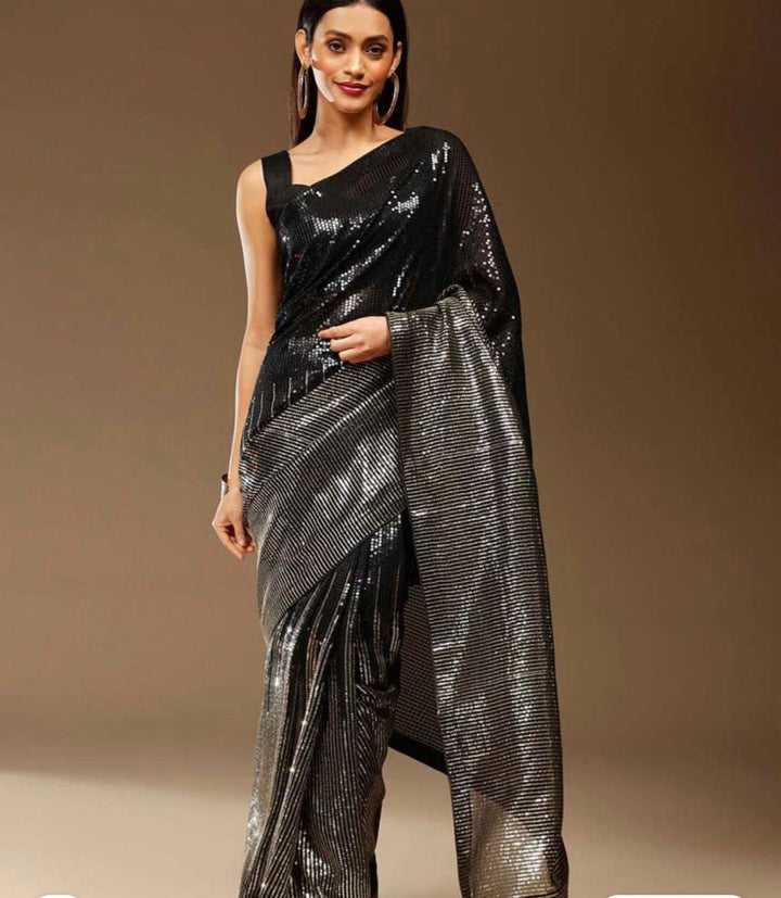 Black Silver Party wear