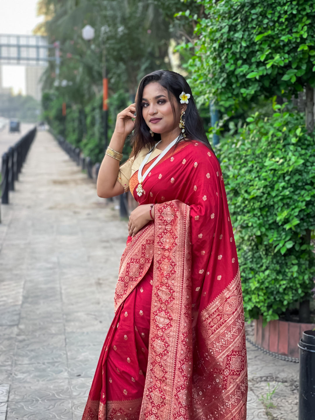 Soft Red Saree