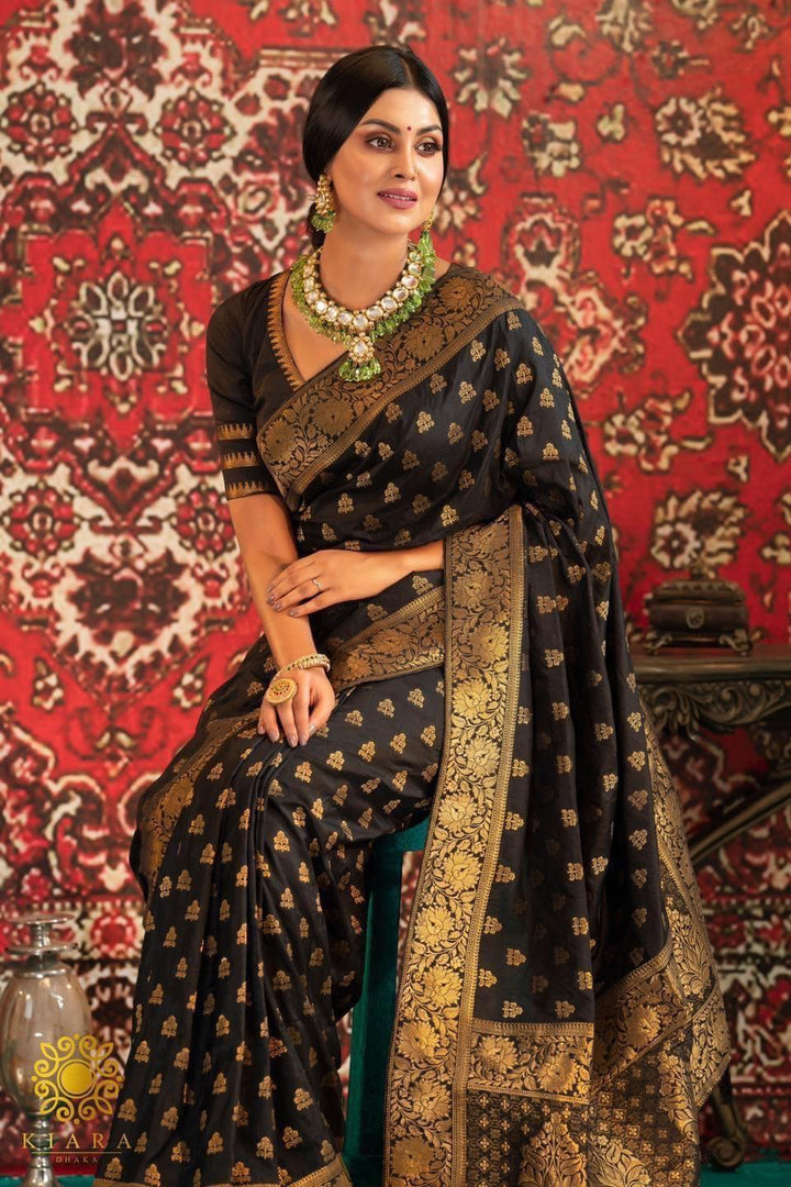 Black Katan Saree