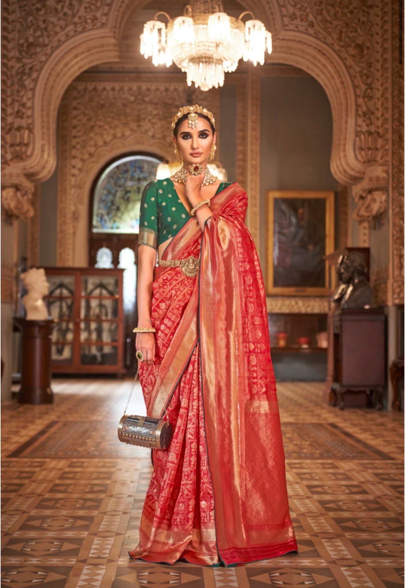 Red Kanchiwaram Saree