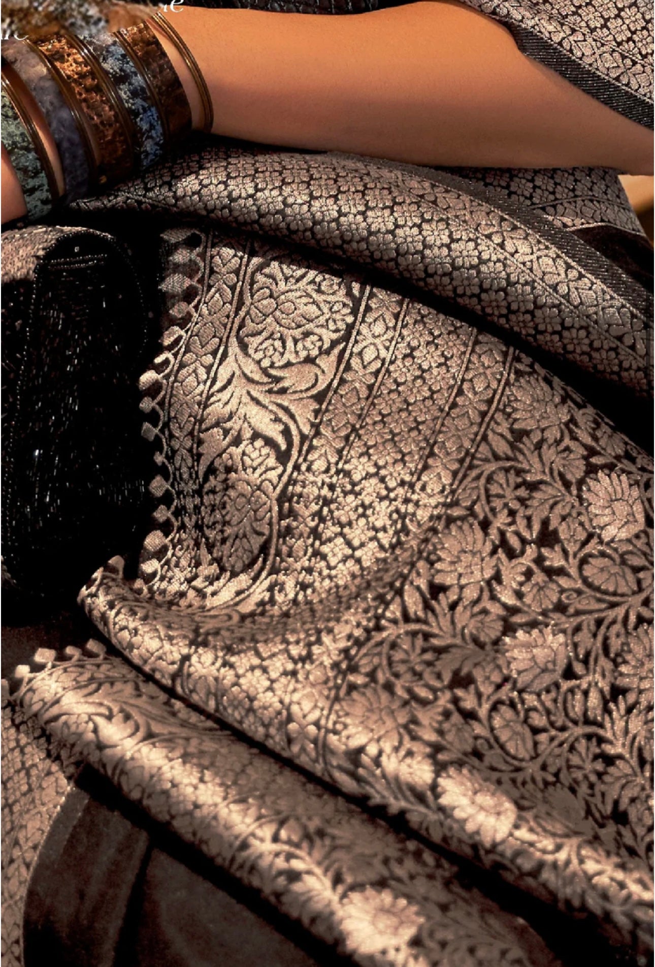 Black Designer Kanchiwaram Saree