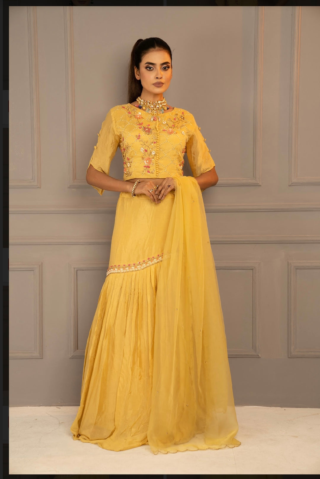 Yellow Partywear Lehanga