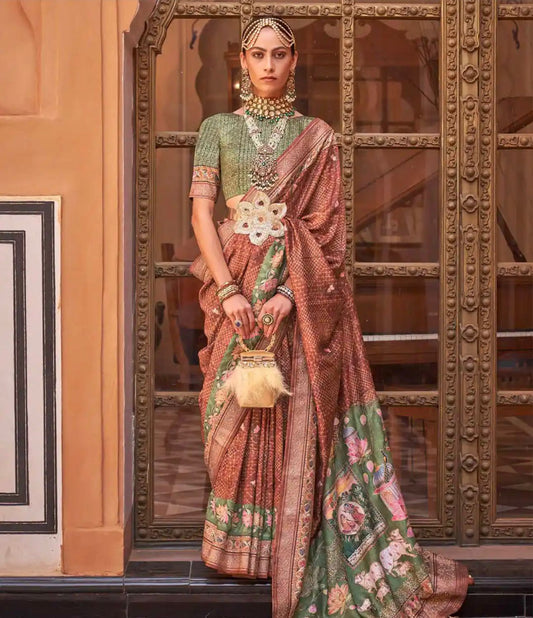 Brown Designer Saree