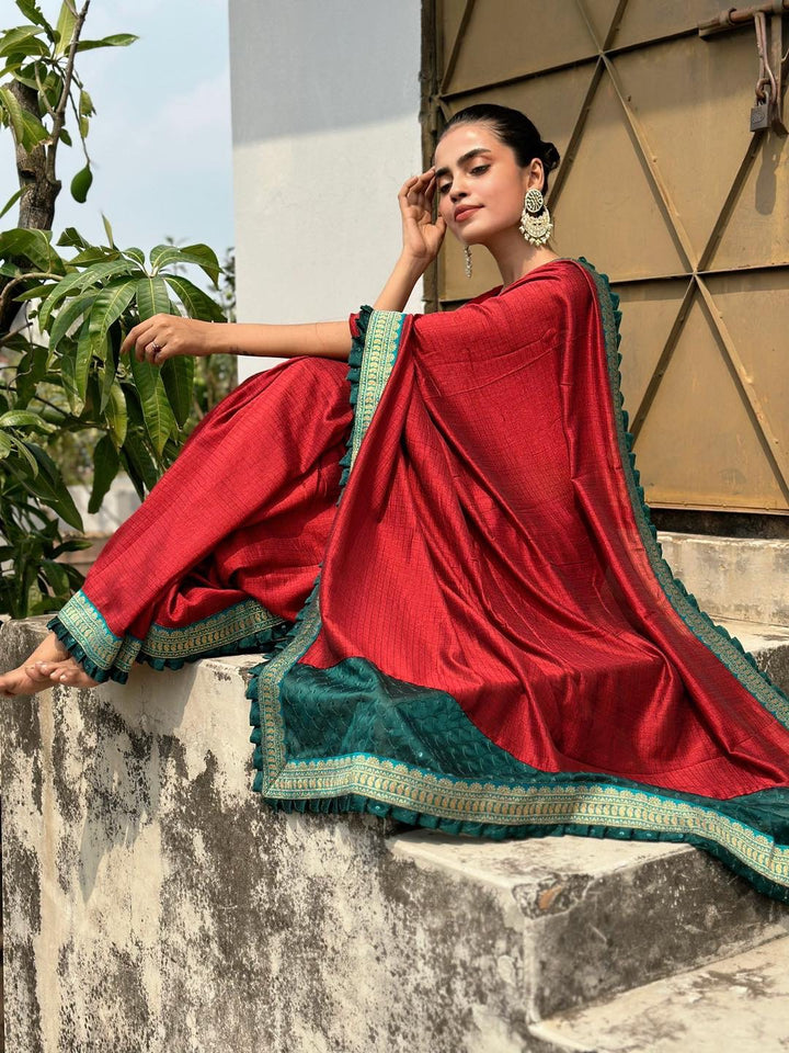 Red Gadwal Silk