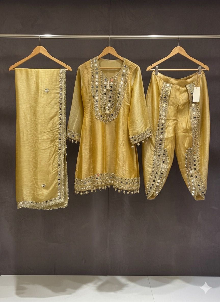 Golden Anarkali Dress