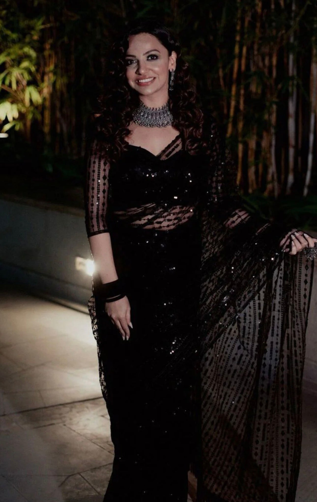 Black Handwork Saree