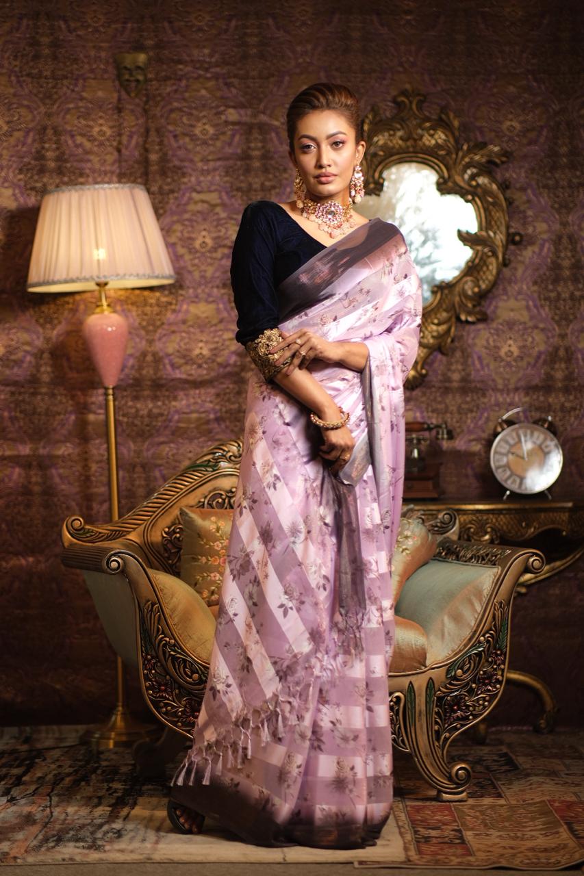 Lavender Floral Saree