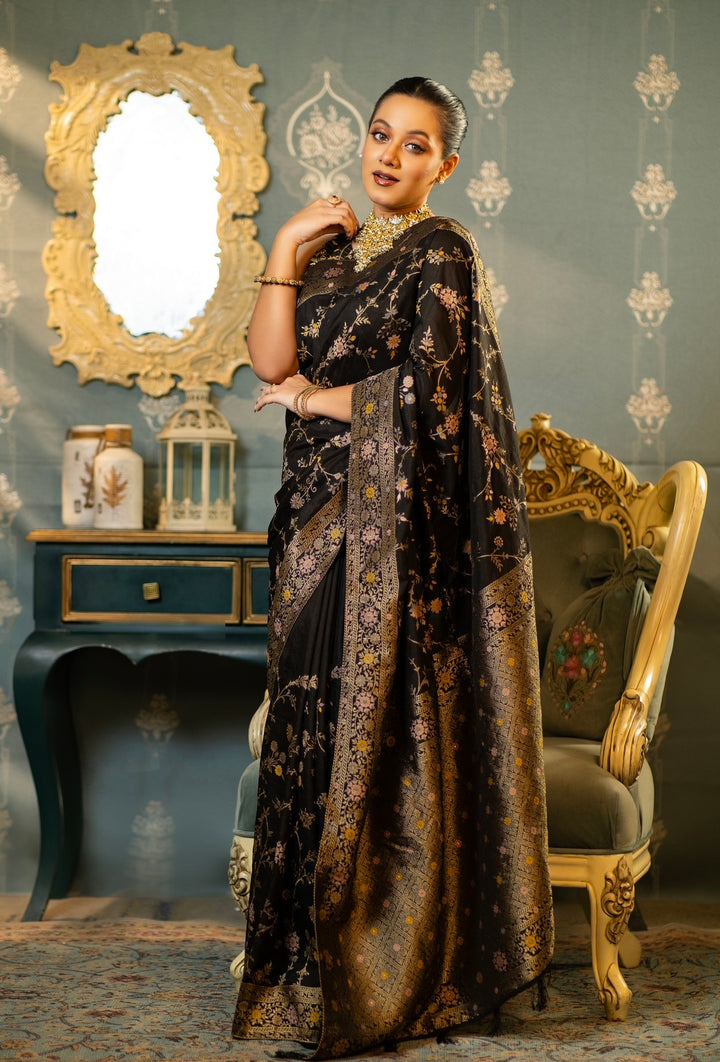 Black Meenakari Saree