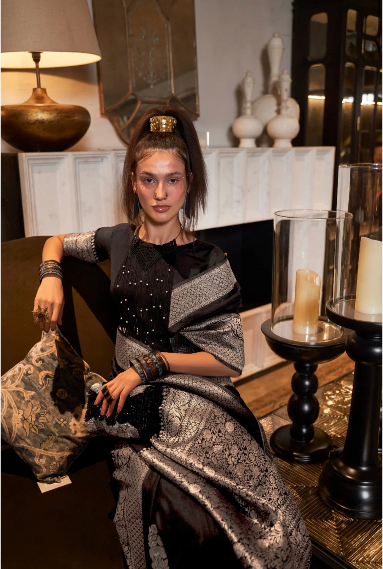 Black Designer Kanchiwaram Saree