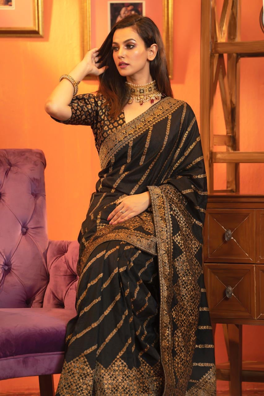 Black Gottapatti Saree