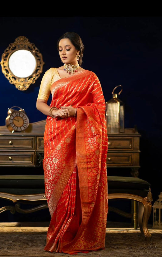 Red striped Silk