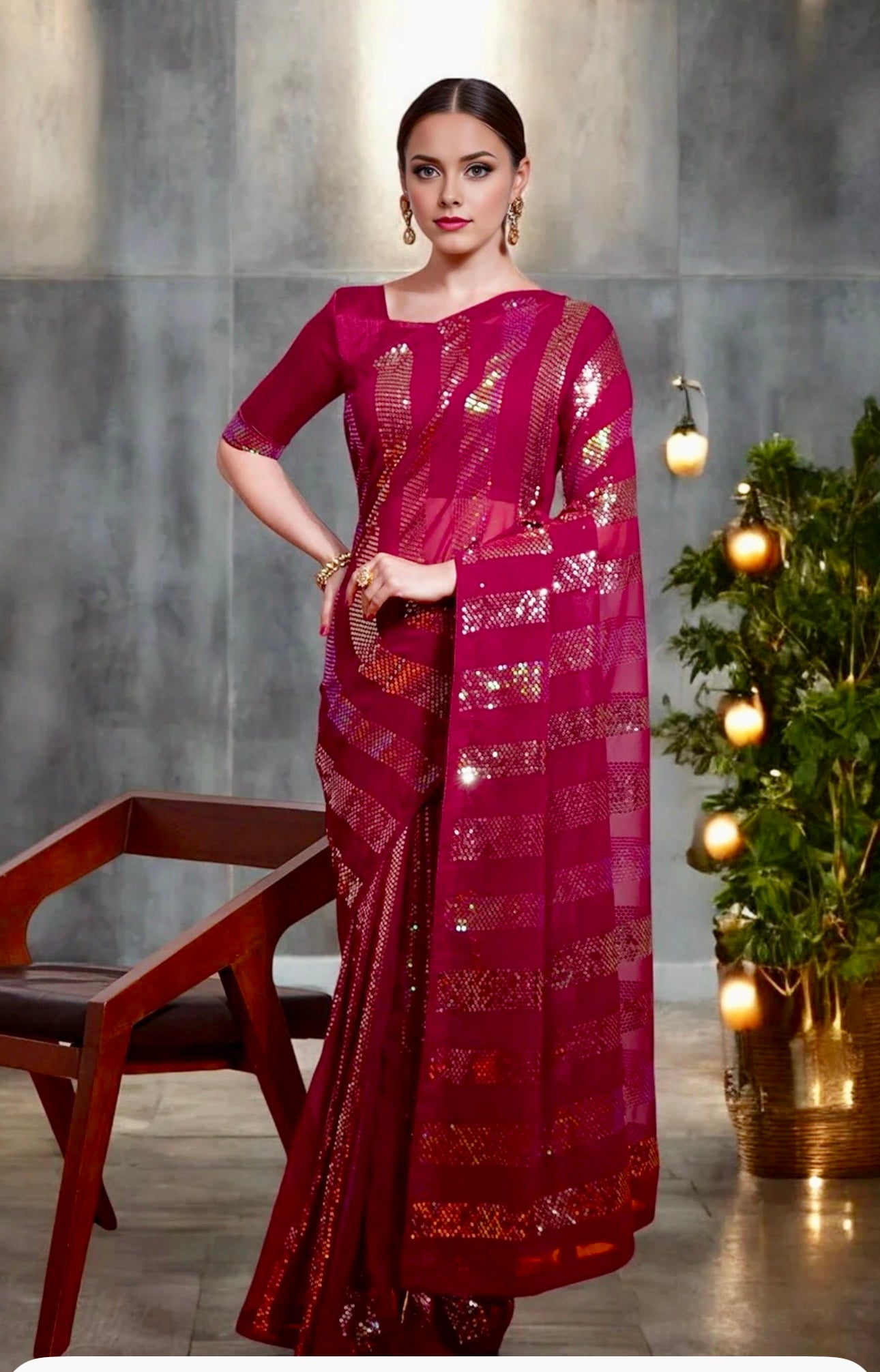 Rose Partywear Saree