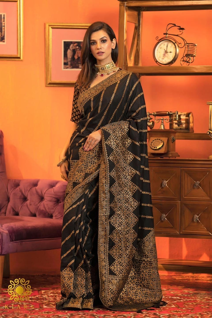 Black Gottapatti Saree