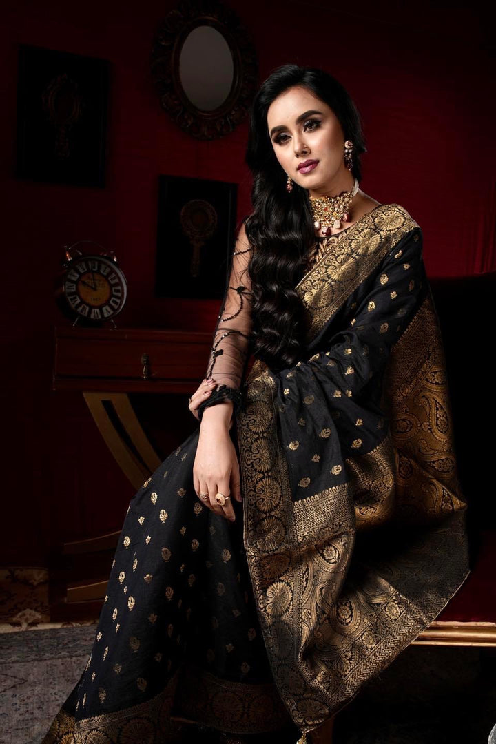 Black Katan Saree