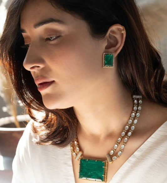Zareen Emerald Set