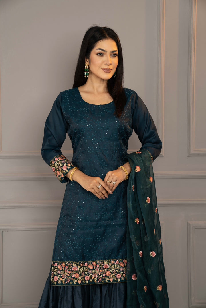 Floral Blue Salwar Suit