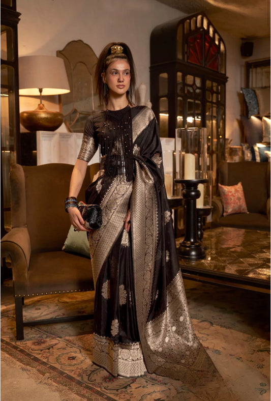 Black Designer Kanchiwaram Saree